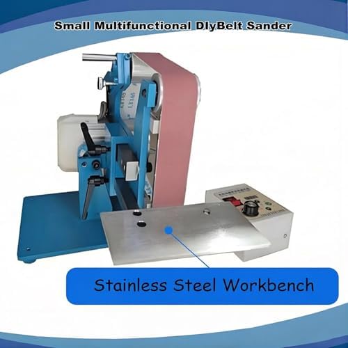 All-Steel Frame Bench Grinder Sander, 915x50mm Standard Sanding Belt Fit, Vertical Horizontal Dual Installation for Carpenter Craft Metal Surface Sanding(1100w)