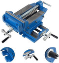Heavy Duty Compound Cross Slide Drill Press Vise 6" Jaw 2-Way X-Y Axis Metal Milling Vise with Precision Dial Anti-Rust Coating Secure Clamp Device for Lathe Operations Bench Drill Press