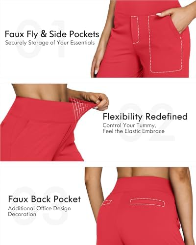 G4Free Yoga Pants for Women Wide Leg Pants with Pockets High Waisted