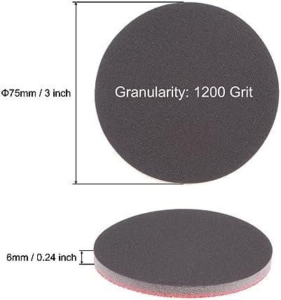 uxcell 100pcs 1200 Grit Sanding Sponge 3 Inch Hook and Loop Sponge Sanding Disc Wet/Dry for Car Wood Drywall Metal