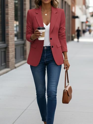 Mina Self Women's Business Casual Blazer Slim Fitted Lightweight Jacket