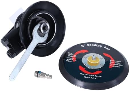 Professional Heavy Duty 6" Dual Action Random Orbit Air Sander, Orbital Pneumatic Palm Sander -Composite Design, Low Vibration