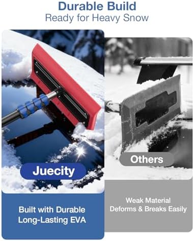 Roof Rakes for Snow Removal, Telescoping Snow Rake for House Roof, Solar Panels, Cars & RV, Snow Broom Push/Pull, Heavy Duty Aluminum Ice Scraper, No-Scratch Foam Blade, Roof Shovel Tool (30FT)