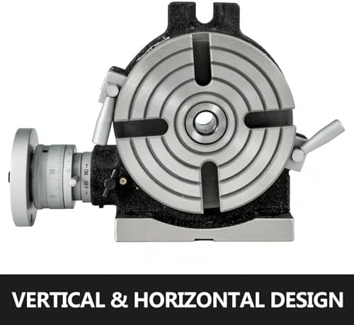 6inch Rotary Table Horizontal Vertical Milling Table, 4-Slot with Indexing Plate Set for Precision Milling Drilling (6 inch 4-Slot)