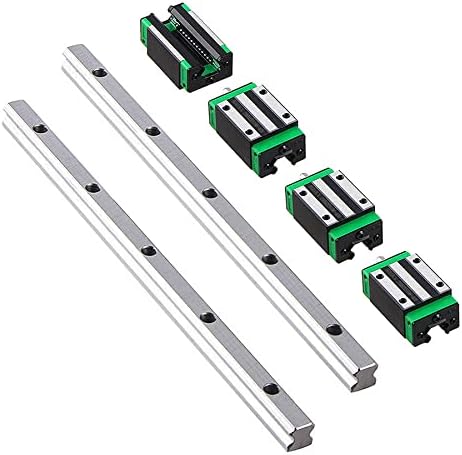 Linear Guide Rail 2 X HGR 15-800mm Linear Slide Rail + 4 X Bearing Blocks Linear Guideway Rail for DIY CNC Routers Lathes Mills