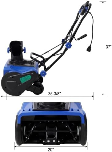 20inch Corded Electric Snow Thrower with LED,120V/60HZ,Black+Blue