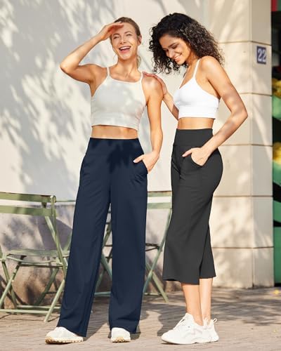 G4Free Yoga Pants for Women Wide Leg Pants with Pockets High Waisted