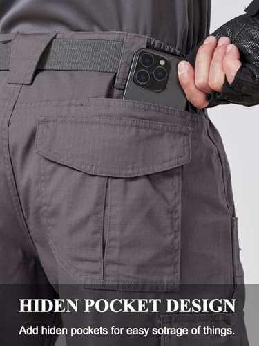 CNBQDD Mens Work Pants Cargo Tactical Construction for Men Ripstop Waterproof Lightweight Outdoor Hiking with Pockets
