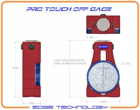 04-000 Pro Touch Off Gage – CNC Milling Machine Z Axis Tool Setter, 4" Offset, Large 2.2" Dial, Hardened Stainless Contact Face, High‑Accuracy 0.0002" Repeatability, Padded Case