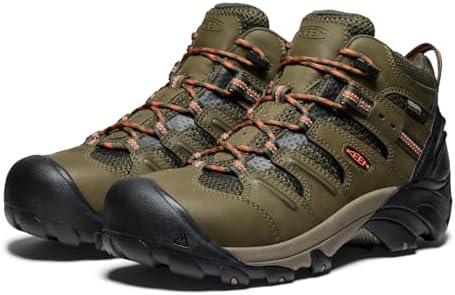 KEEN Utility Men's Lansing Mid Height Steel Toe Waterproof Work Boots