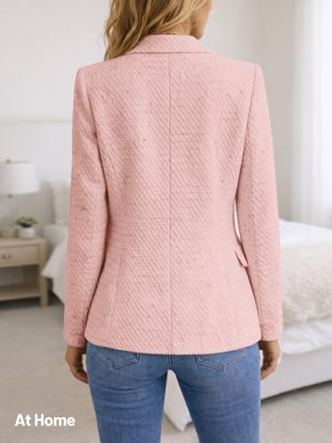 Mina Self 2026 Women's Fall Tweed Blazer Plaid Jacket Business Casual Coat