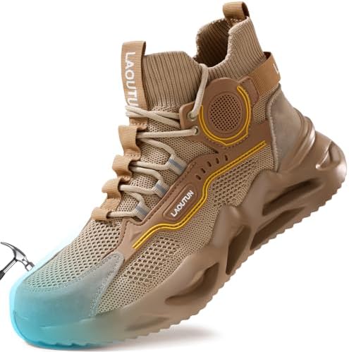 LAoutun Steel Toe Shoes for Men Work Shoes Safety Sneakers Lightweight