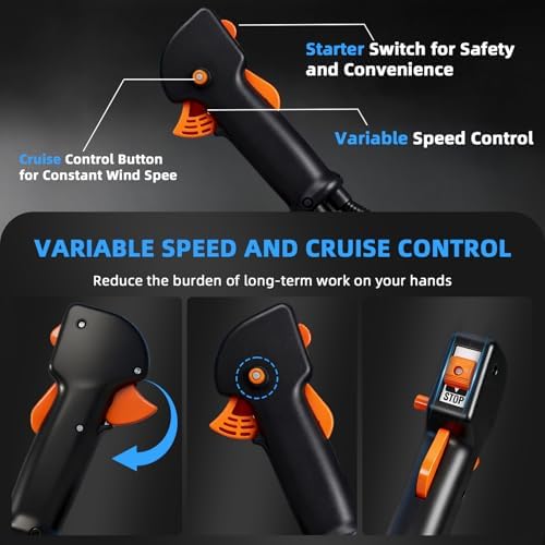 63CC Gas Backpack Leaf Blower, 2-Stroke Engine, 665 CFM, 205 MPH for Lawn Care, Yard Debris & Snow Removal