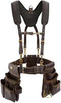 OX Carpenter Tool Belt + Suspenders - Leather Tool Pouch Rig - Size L