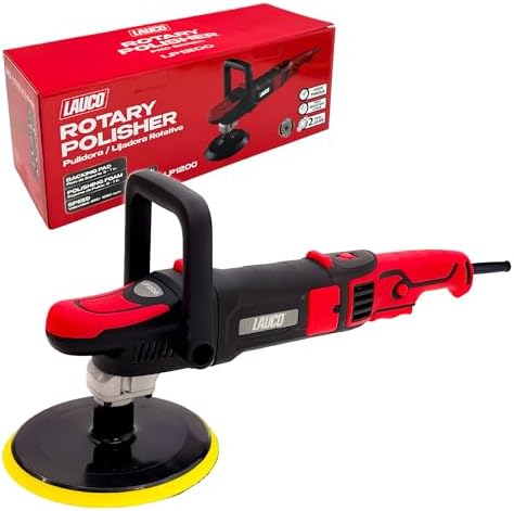 LAUCO Rotary Polisher 1200W with 6-Inch Backing Pad, 6-Speed Variable Control, High Torque Professional Polishing Machine for Car Detailing, Paint Correction, Buffing, Waxing & Finishing LP1200