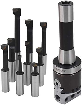 2" Boring Head R8 Shank Set with 9 Pcs 1/2" Carbide Boring Bars