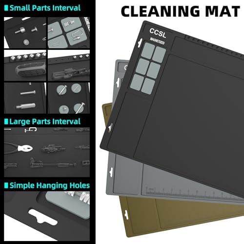 Gun Cleaning Mat 48"x16", Extra Large Magnectic Gun Mat for All Guns Anti-Slip Rubberized Workbench Mat for Pistol and Rifle