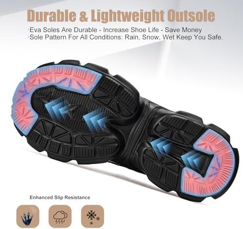 Hogent Steel Toe Shoes for Men Women - Non Slip & Lightweight Work Shoes