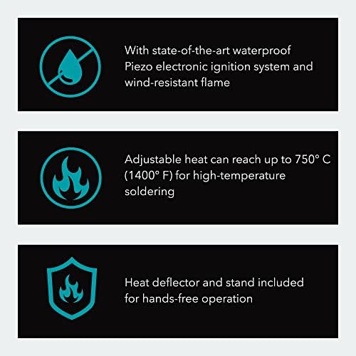 Solder-It Blue Ultra Therm Flameless Heat Gun (MJ-950) | Cordless Heat Gun with Wide Nozzle | Heavy Duty with 20 mL Butane Refill Tank | Mini Heat Gun for Crafts, Heat Shrink, and PVC Bending