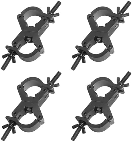 30-35mm (1.18-1.38") Swivel Truss Clamps (4-Pack), Aluminum O-Clamps for DJ Lights & Stage Rigging