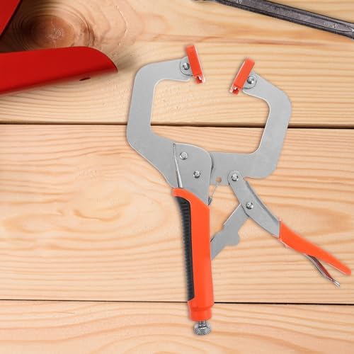 2pcs 11-inch C-clamp Workholding Devices with Non-slip Handle and Safety Plastic Guard, Heavy Duty Locking Pliers for Woodworking, Pipe Clamping, and Home Improvement