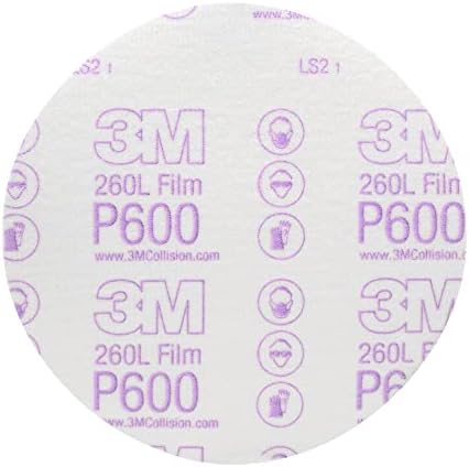 3M Hookit Finishing Film Abrasive Disc, 260L, 00971, 6 in, P600