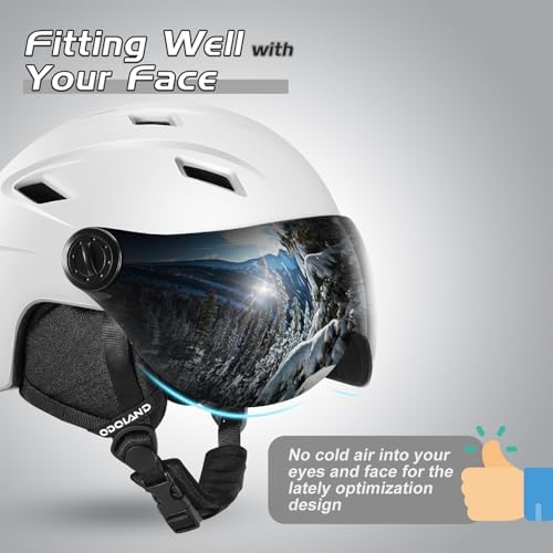 Odoland Ski Helmet with 2-in-1 Visor Goggles, Lightweight for Men Women