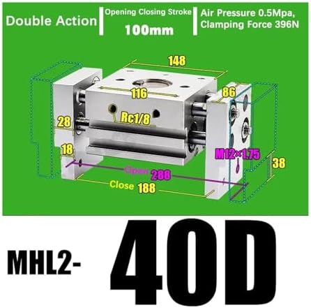 Double Acting Pneumatic Gripper Wide Type Air Gripper Parallel Cylinder Aluminium Clamps MHL2-20D MHL2-20D1 MHL2-20D2(MHL2-40D)