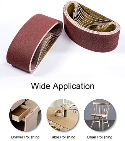 4x24 Inch Sanding Belts for Belt Sander, 5 Each of 40 80 120 240 Grit 20Pcs