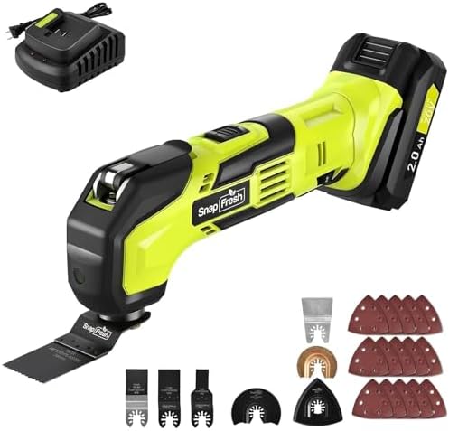 SnapFresh Cordless Oscillating Tool with 22pcs Accessories, 6 Speed Control