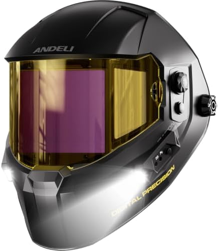 ANDELI Auto Darkening Welding Helmet 2 LED Lights Internal Digital Control