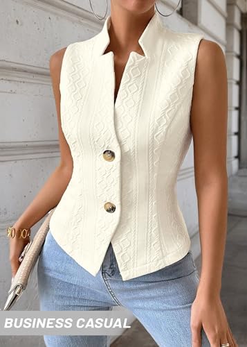 Mina Self Women's Sleeveless Sweater Vest,Knit Stretchy Dressy Casual Top