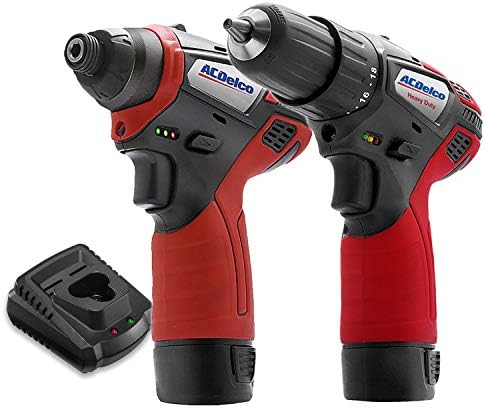 ACDelco ARI12105-K5 G12 Series 12V Cordless Li-ion 3/8” 2-Speed Drill Driver & ¼” Impact Driver Combo Tool Kit
