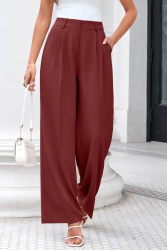 FUNYYZO Wide Leg Dress Pants for Women Work Slacks Business Casual Outfits