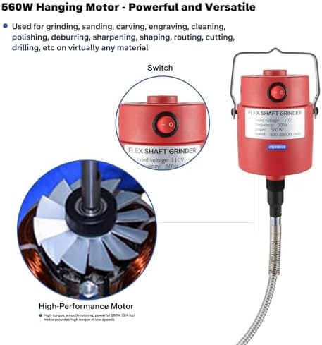560W Flexible Shaft Grinder Electric Rotary Tool 500-25000RPM