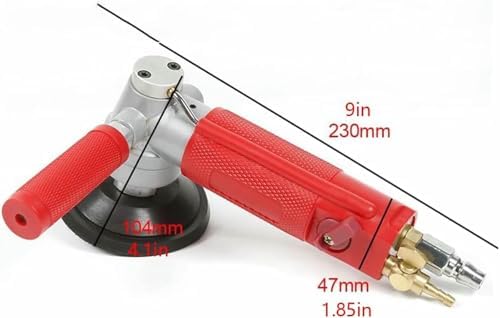 4 Inch Air Grinder, 4300RPM Pneumatic Polisher Grinder Granite Marble Stone Wet Air Sander for Marble Stone Polishing (Red)-