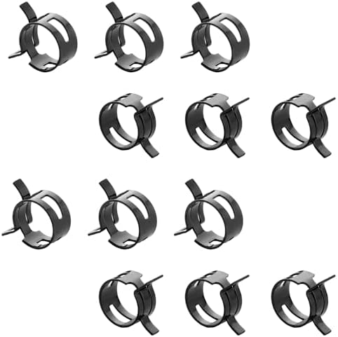 20pcs 0.83" ID Constant Tension Band Hose Clamps, 21mm Spring Band Type Action Hose Clamp Manganese Steel Fuel Line Clamp Low Pressure Air Clip Clamp for Fuel Hose Line Water Pipe Air Tube black
