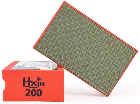 Diamond Hand Polishing Pad Diamond Sanding Block Foam Backed Diamond Sponge Sanding Pads for Wet or Dry Grinding polishing for Granite Marble Stone Tile Glass Ceramic (1, 200# Square)
