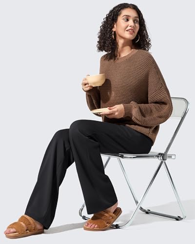 G4Free EverGoing Fleece Lined Wide Leg Pants for Women Dressy Work Casual