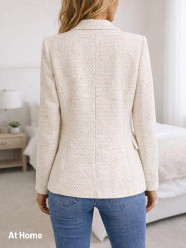 Mina Self 2026 Women's Fall Tweed Blazer Plaid Jacket Business Casual Coat