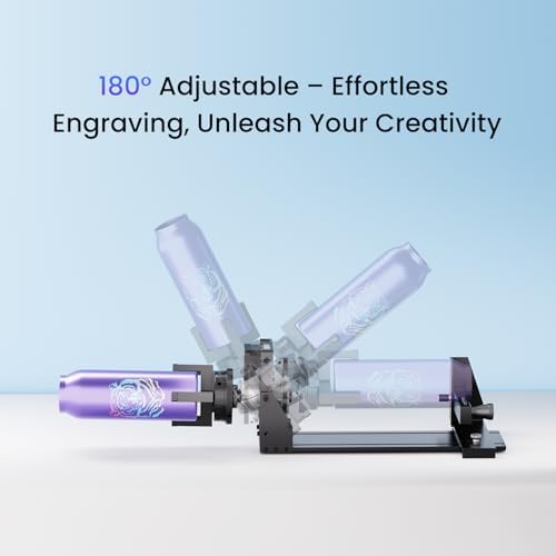 Longer Rotary Roller Series, Rotary Extension for Ray5/B1 Series, Other Frame Engraving Machines (Must with 12Pcs Riser), Y-axis Rotary for Engraving Cylindrical Objects, Tumbler, Size 323*80*112mm