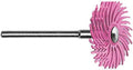 Dedeco Sunburst Radial Bristle Discs 6-Pack - 7/8" Curved 4-Ply Mounted Discs - Pink 600 Grit (Fine, Pumice) - Aluminum Oxide for Polishing & Finishing