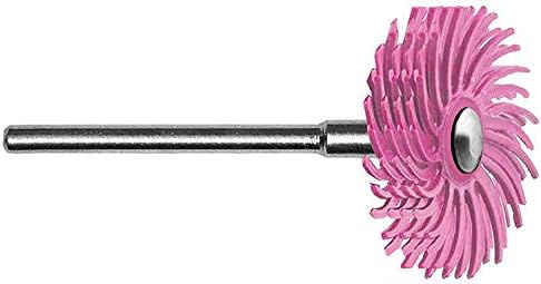 Dedeco Sunburst Radial Bristle Discs 6-Pack - 7/8" Curved 4-Ply Mounted Discs - Pink 600 Grit (Fine, Pumice) - Aluminum Oxide for Polishing & Finishing