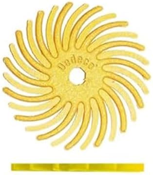 Dedeco Sunburst Radial Bristle Discs 48-Pack - 9/16" Curved - Yellow 80 Grit (Coarse) - Aluminum Oxide for Polishing & Finishing