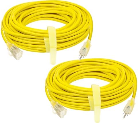 POWGRN 100 FT 2Pack 12/3 Outdoor Extension Cord Waterproof