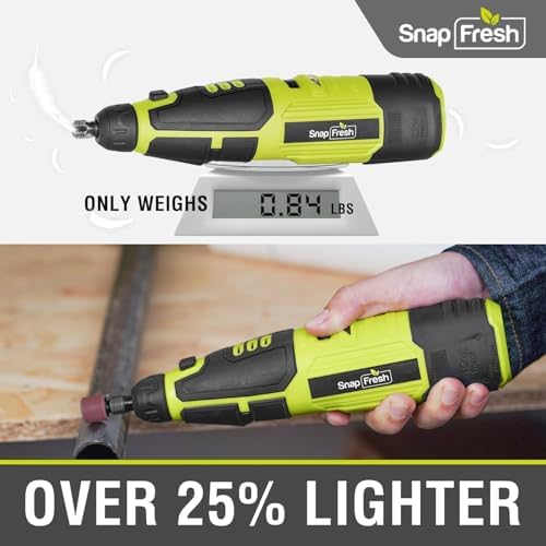 SnapFresh 12V Cordless Rotary Tool Kit with Flex Shaft, 80+ Accessories