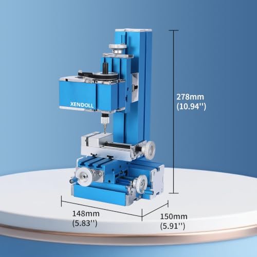 XENDOLL Power metal milling machine,Hobby use, small size,mini milling machine,garage workshop tools,timber,wood,metal friendly,24 Watts,W104MA,Stem education