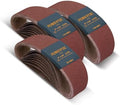 POWERTEC 30PK 4x36 Sanding Belts, 10 Each of 80/120/180 Grits Aluminum Oxide, 4 x 36 Inch Sanding Belts for Benchtop Belt and Disc Sander, Belt Sandpaper, Woodworking, Metalworking, Paint (110682)
