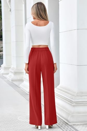 FUNYYZO Wide Leg Dress Pants for Women Work Slacks Business Casual Outfits