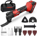 TEENO 20V Cordless Oscillating Tool, 4° Oscillation Angle Oscillating Saw, 6 Variable Speeds with Quick-Lock Change System, 26PCS Multitool Blades & Carrying Bag for DIY Projects